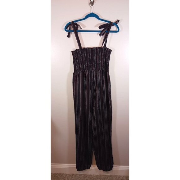 Hatch Cotton Striped Shirred Maternity Jumpsuit Romper‎ Size M NWT - Picture 1 of 7